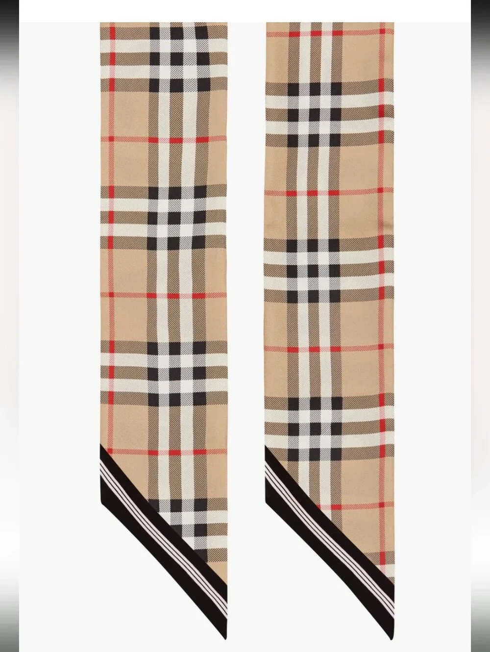 Burberry Vintage Check Mulberry Silk Skinny Scarf